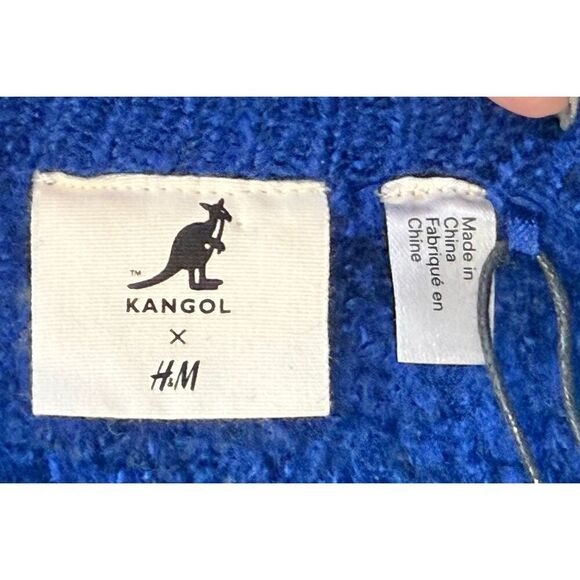 NWOT Kangol X H&M Wool Blend Chunky Striped Knit Oversized Sweater Women's M - Picture 7 of 12